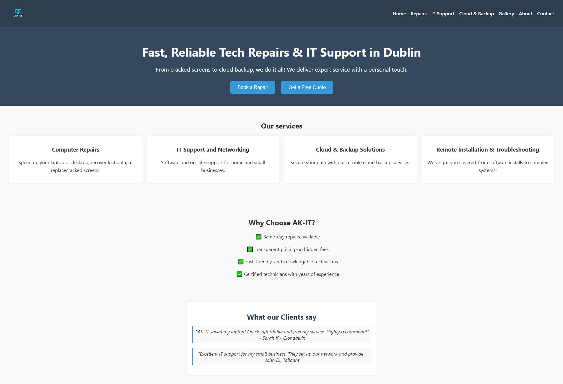 AK-IT website screenshot